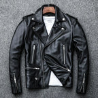 Spring and Autumn And Winter Natural Sheepskin Leather Jacket Black Soft Men's Motocycle Jackets Motor Clothing Biker Slim Short Coat