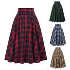 Women’s High Waist Tartan Plaid Skirt Elegant Loose Fit Affordable Everyday Style