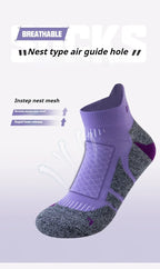 Men & Women Marathon Ankle Socks – Thick, Breathable, Cushioned for Hiking, Sports & Outdoor