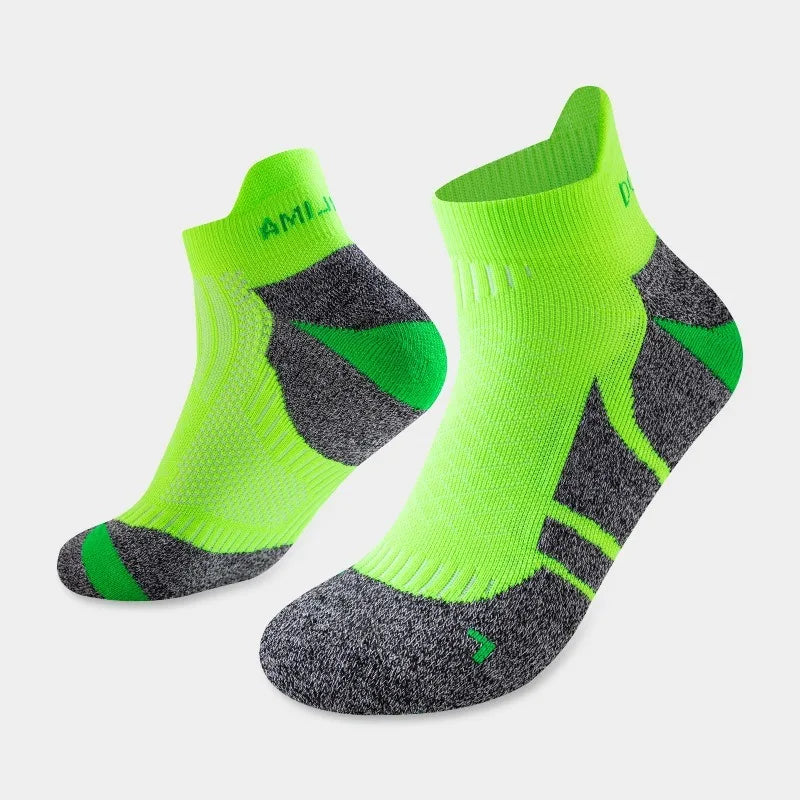 Men & Women Marathon Ankle Socks – Thick, Breathable, Cushioned for Hiking, Sports & Outdoor