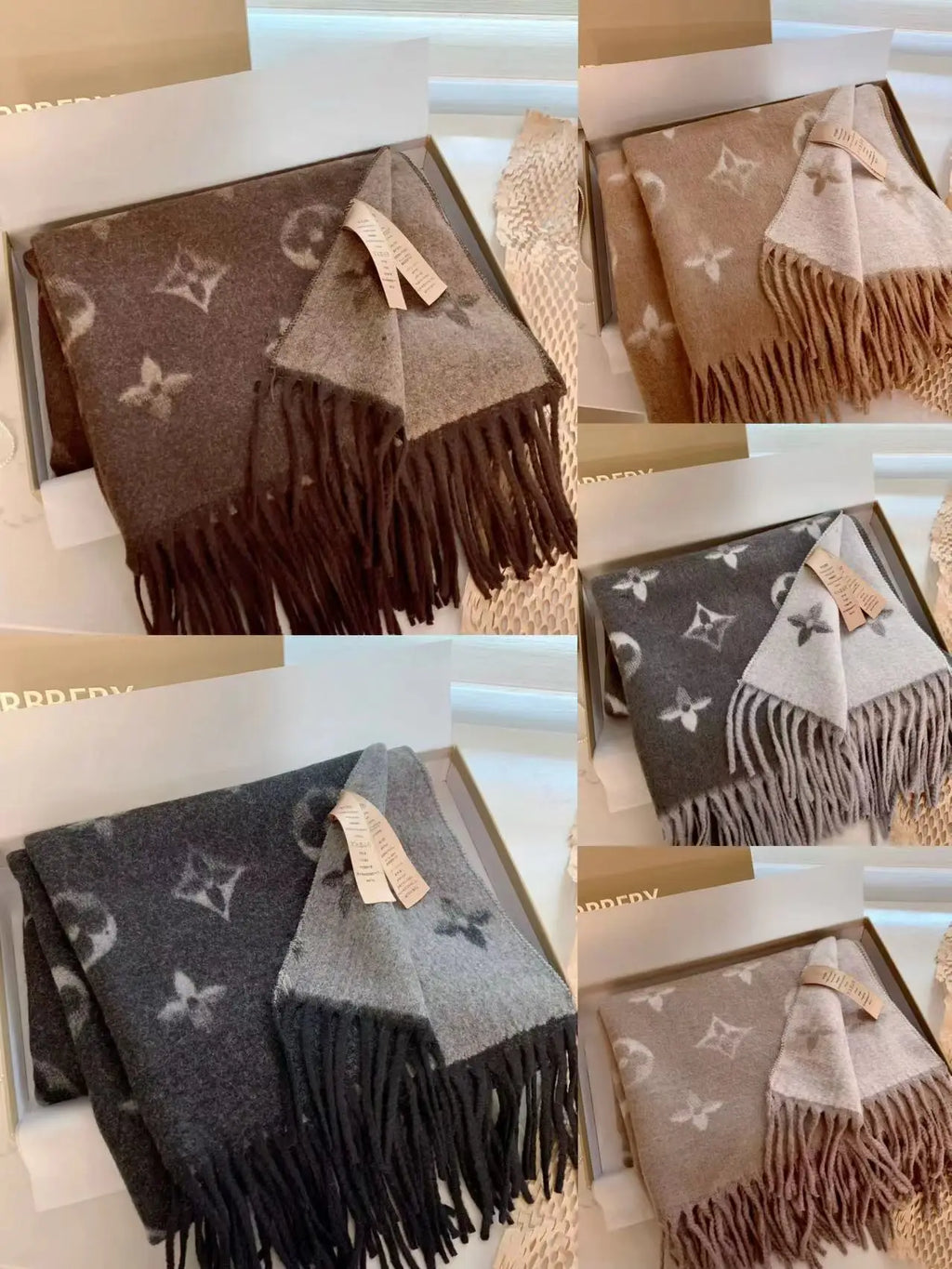 2025 new double-sided imitation cashmere scarf presbyopia scarf warm fringed shawl