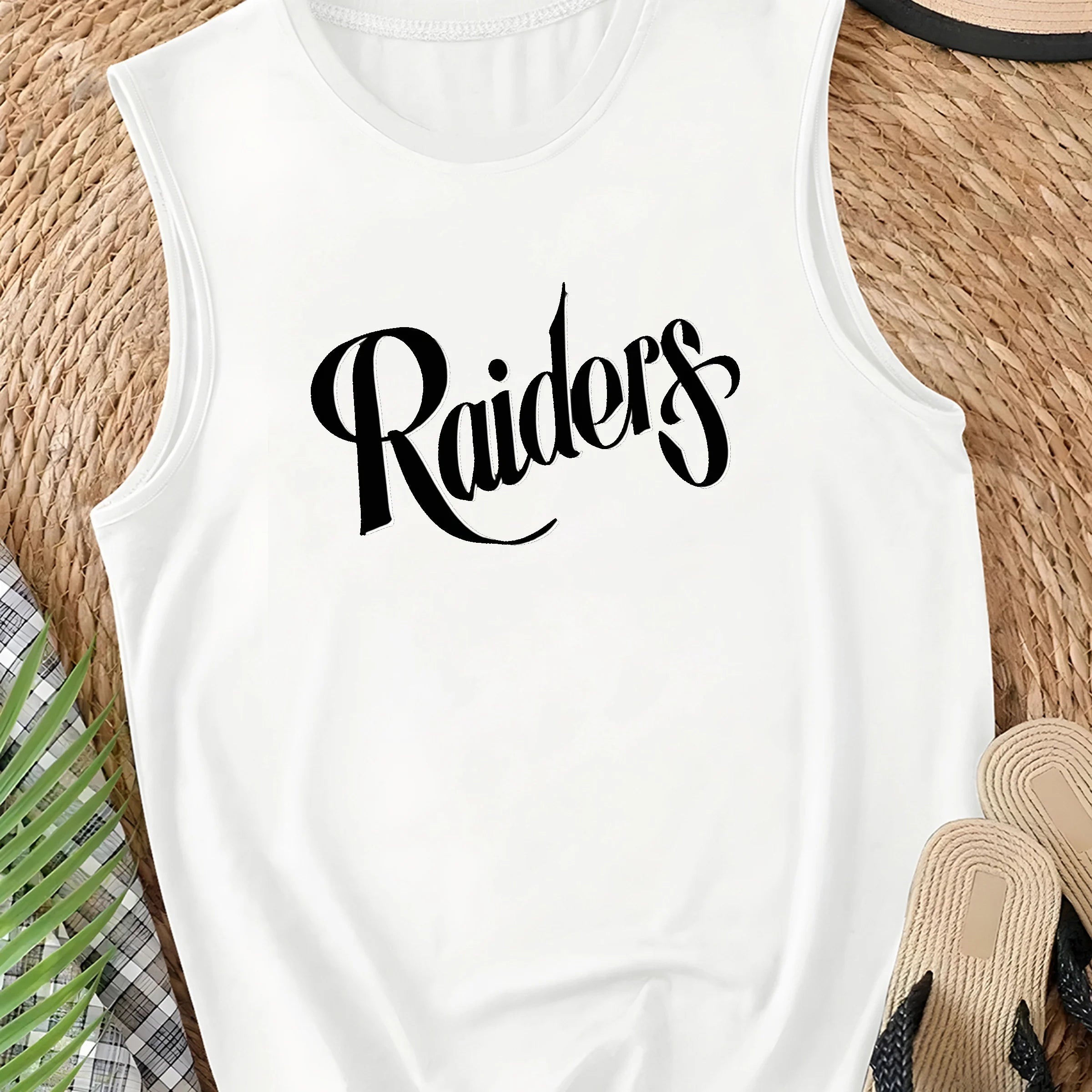 Raiders in cursive font Women's casual vest