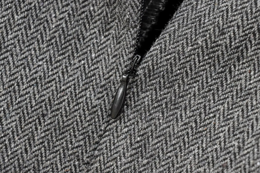 YENKYE Women’s High Street A-Line Midi Skirt Box Pleat Mid Waist Office Gray Autumn Winter