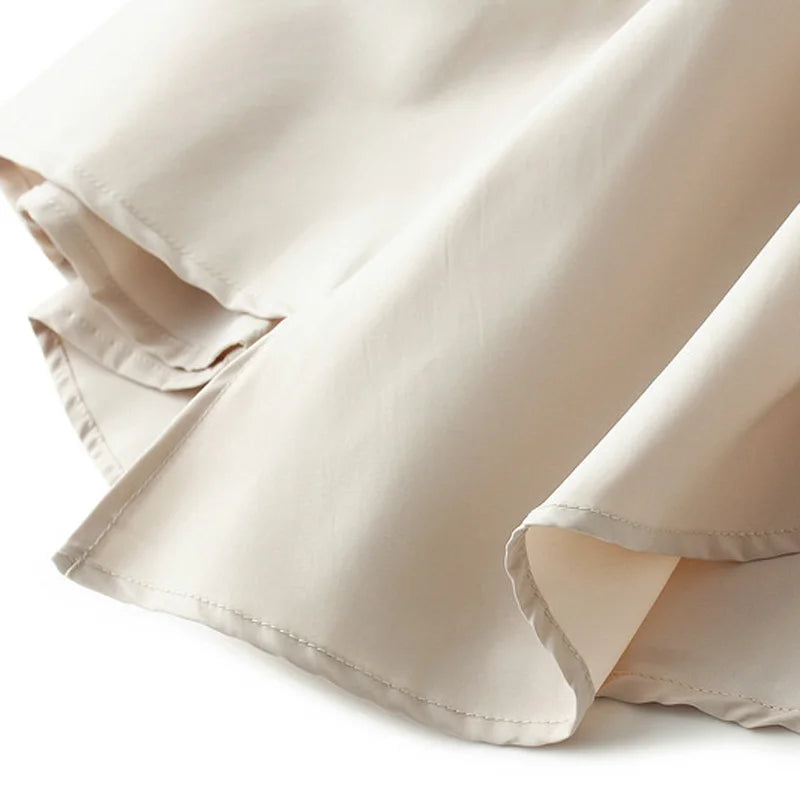 Women’s Elegant Pleated Long Skirt High Waist Asymmetrical Black Flared 2025