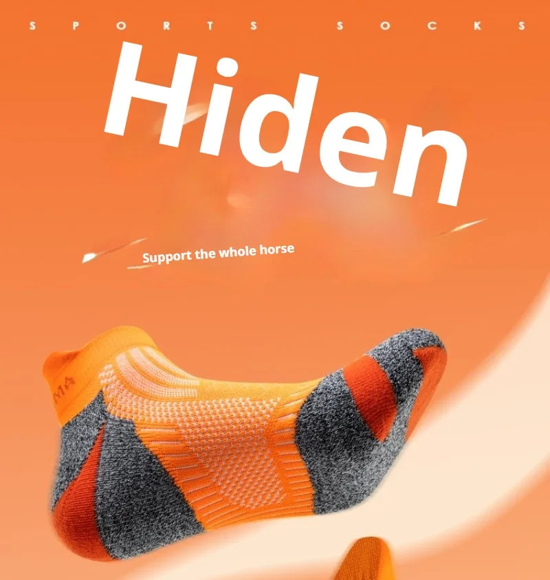 Men & Women Marathon Ankle Socks – Thick, Breathable, Cushioned for Hiking, Sports & Outdoor