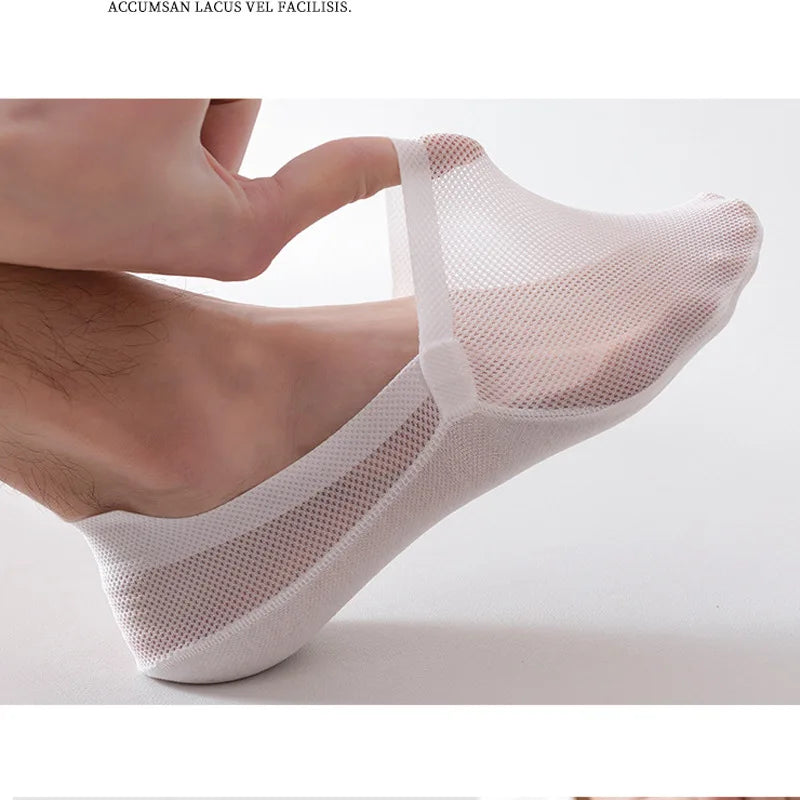 3Pairs Men Boat Socks Thin Breathable Soft Casual Summer Invisible Sock High Quality Solid Color Silicone Non-slip Low Cut Sox