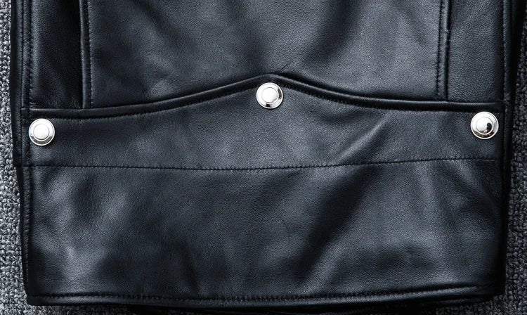 Spring and Autumn And Winter Natural Sheepskin Leather Jacket Black Soft Men's Motocycle Jackets Motor Clothing Biker Slim Short Coat