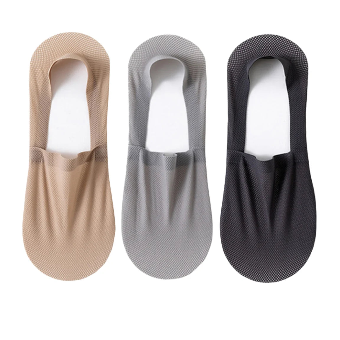 3Pairs Men Boat Socks Thin Breathable Soft Casual Summer Invisible Sock High Quality Solid Color Silicone Non-slip Low Cut Sox