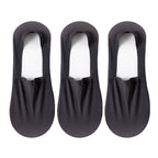 3Pairs Men Boat Socks Thin Breathable Soft Casual Summer Invisible Sock High Quality Solid Color Silicone Non-slip Low Cut Sox