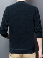 Men'S Autumn and Winter Casual Mid-Length Round Neck Knit Sweater - Semiguo