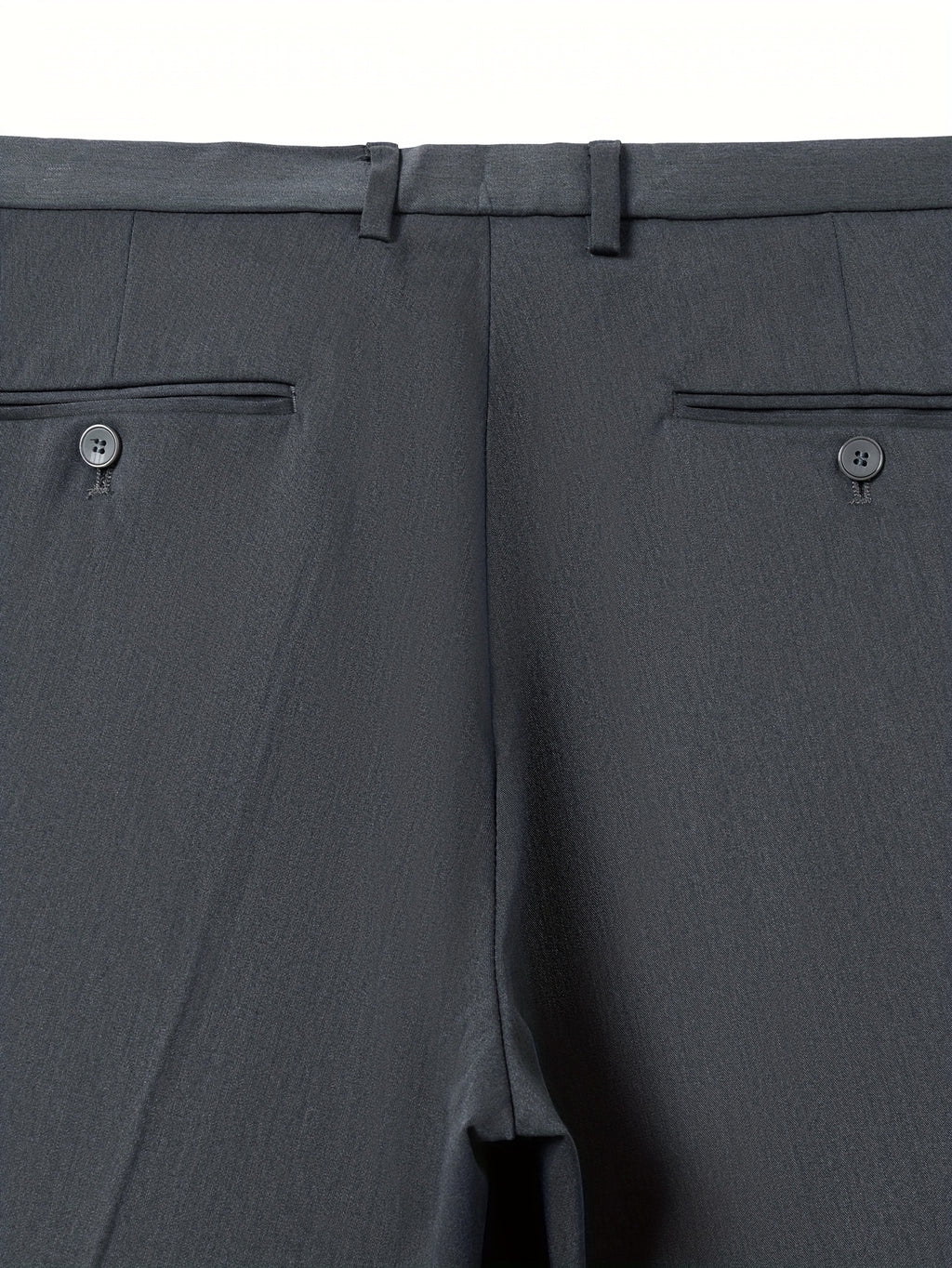 Men's Straight-Leg Dress Pants - Mid-Rise Zipper Closure Trousers, Beltless Design with Internal Adjuster, Wrinkle-Resistant Black/Charcoal Grey for Business Casual & Formal Wear, Machine Washable (No Dryer)