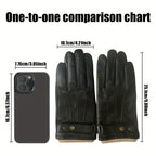 Men'S And Women Winter Warm Touch Gloves - Soft Sheepskin All-Finger Design with Adjustable Wristband, Brown Cold Weather Gloves, Durable & Comfortable for Outdoor Activities, Hand Washable - Ideal Gift for Dad Husband, Stylish Winter