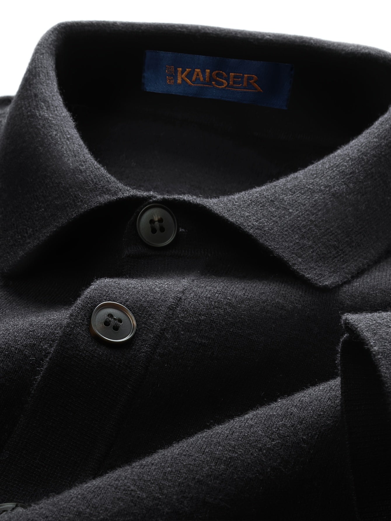 Men's Navy Blue Collar Button-Front Sweater Jacket - Soft Short-Wall Structured Coat for Casual & Formal Wear, Wrinkle-Resistant Layered Blazer (No Belt, Logo Brand Tag)