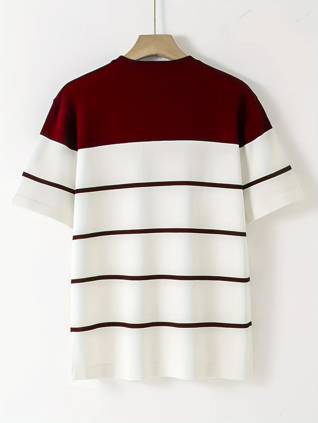 Men's Navy & White Horizontal Stripe Knit Sweater - Breathable Pullover Shirt, Regular Fit Casual Summer Top for Everyday & Formal Outfits, Medium Elasticity