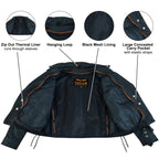 Women's Classic Motorcycle Jacket with Zip Out Lining, Biker Jacket for Ladies with Side Laces, Black, Riding Apparel, Stylish Outerwear, Reinforced Seams, Lined Jacket, Adventure Seekers