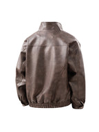 1pc TNZI Men'S Windproof Motorcycle Jacket - Large Size Heavy-Duty Stand Collar Zipper Closure, Full-Zip Front with Utility Pockets, Reinforced Elbows & Wrist, Durable for Autumn/Winter Riding & Casual/Business Wear, Motorcyc