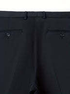 Men's Straight-Leg Dress Pants - Mid-Rise Zipper Closure Trousers, Beltless Design with Internal Adjuster, Wrinkle-Resistant Black/Charcoal Grey for Business Casual & Formal Wear, Machine Washable (No Dryer)