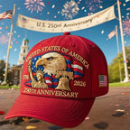 250Th Anniversary Men'S Patriotic Baseball Hat - Embroidered with Bald Eagle And 50 Star 13 Stripe Design, Embroidered 1776-2026, Suitable for Men And Women, Halloween, Friday, Perfect Gift for History Enthusiasts And Patriot