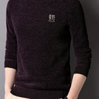 Men'S Autumn and Winter Casual Mid-Length Round Neck Knit Sweater - Semiguo