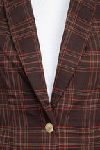 Nanette Lepore Notched Collar One Button Woven Jacket with Mid Waist Straight Ponte Pants