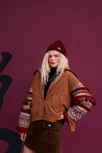 Bohemia Corduroy Single Breasted Casual Padded Coat Women,Winter ELF