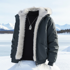 Men's Autumn Winter Casual Hooded Thick Windproof Polyester/Cotton Jacket Coat with Zipper Closure Regular Sleeve Regular Fit